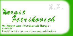 margit petrikovich business card